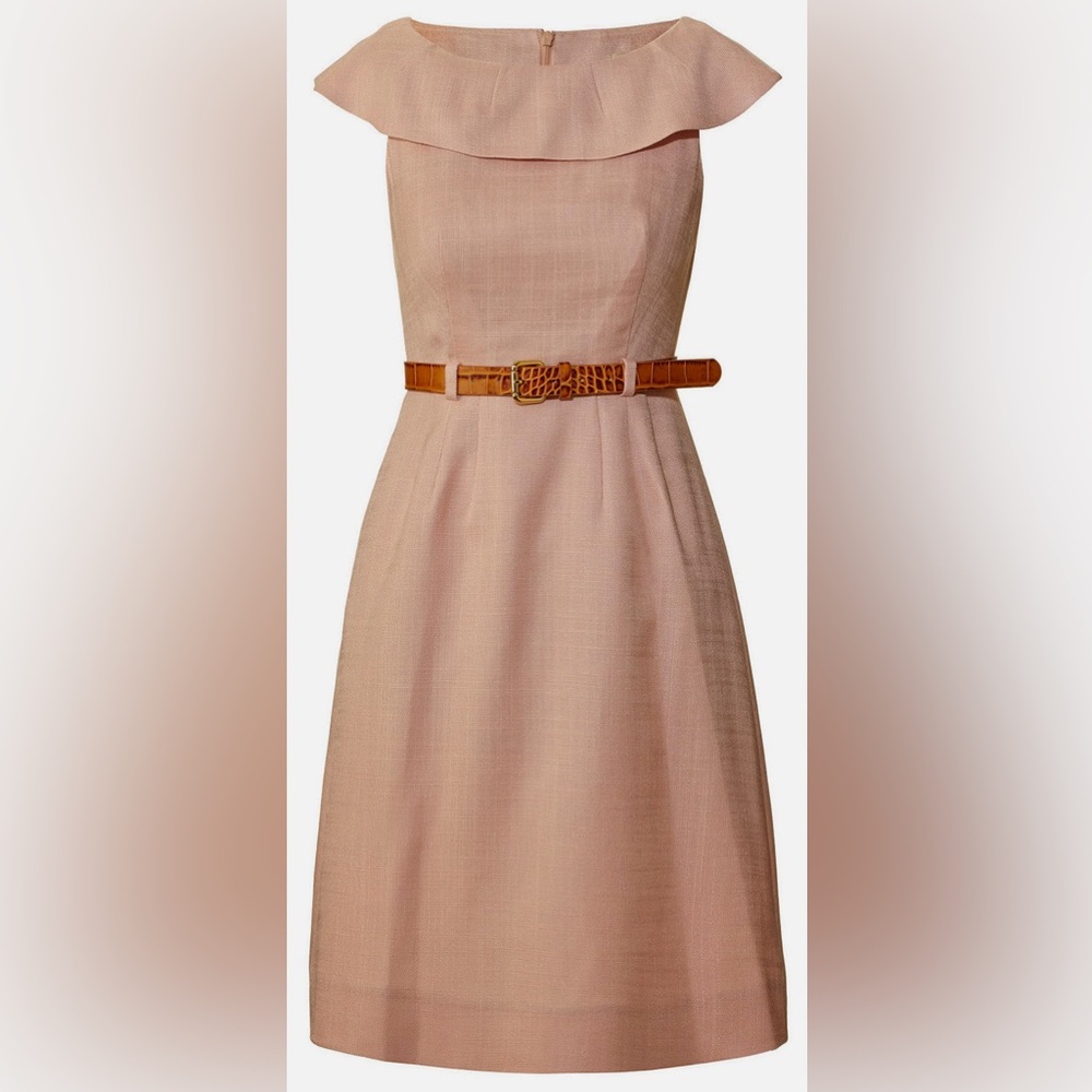 Orla Kiley Elegant Pink Sleeveless Dress with Belt